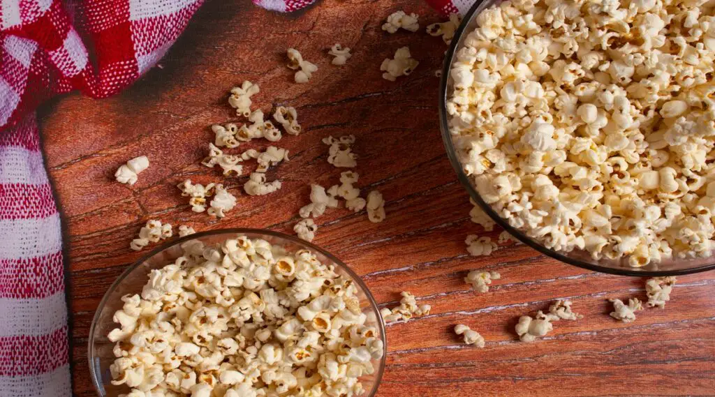 White snacks on glass bowl